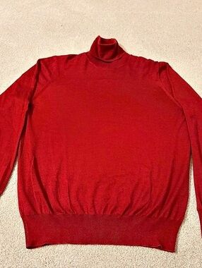Brunello Cucinelli Red Turtleneck Cashmere Sweater Size 50 NWT